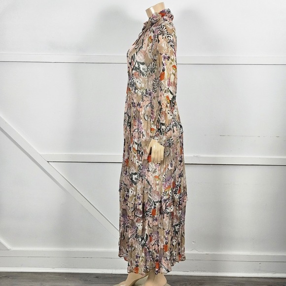 Anthropologie Whimsical The Marais Printed Tiered Chiffon Maxi Dress S - Picture 4 of 9